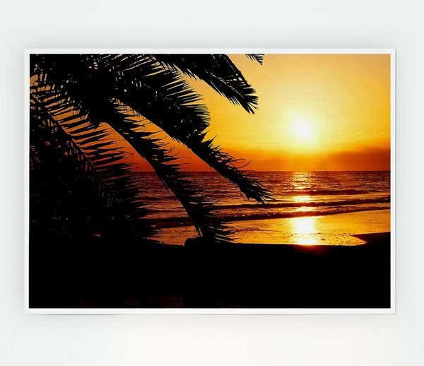 Glow Of The Golden Ocean Print Poster Wall Art