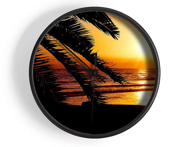 Glow Of The Golden Ocean Clock - Wallart-Direct UK