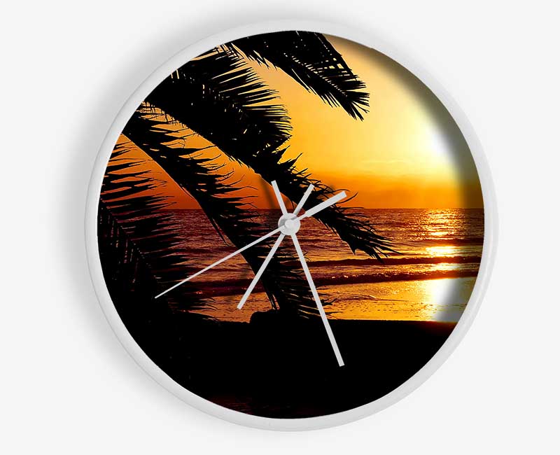 Glow Of The Golden Ocean Clock - Wallart-Direct UK