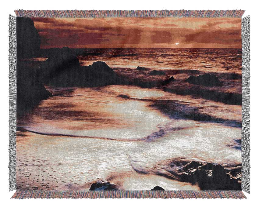 Ocean Mist Sunrise Woven Blanket