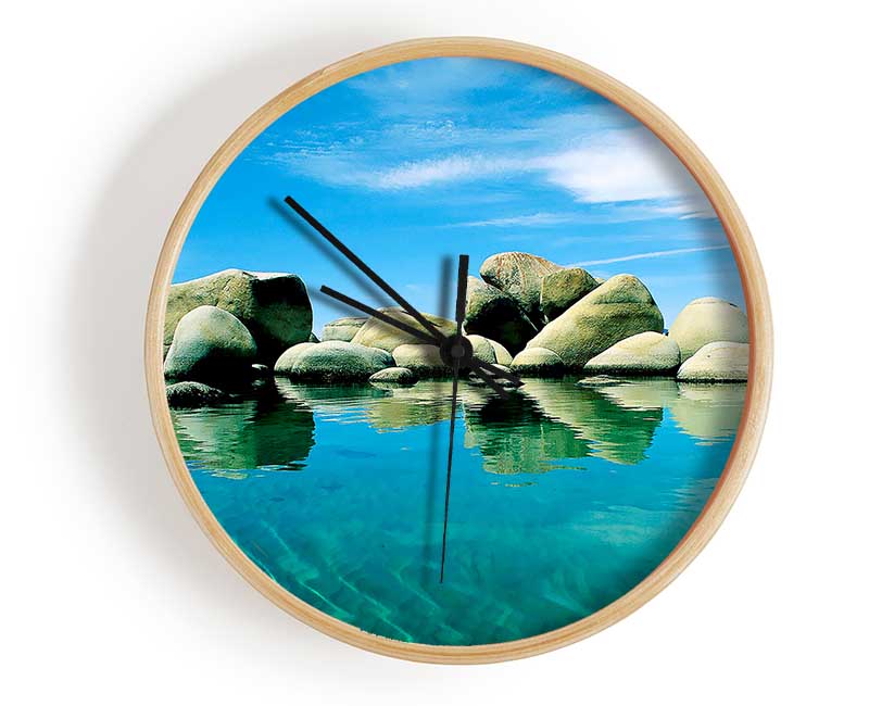 Aqua Rock Pool Clock - Wallart-Direct UK