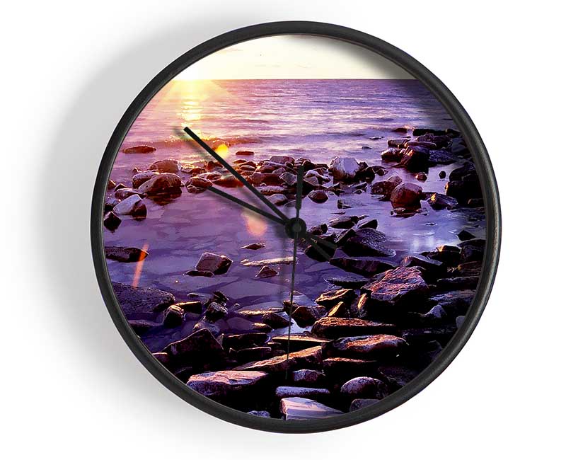 Ocean Pebble Sunrise Clock - Wallart-Direct UK