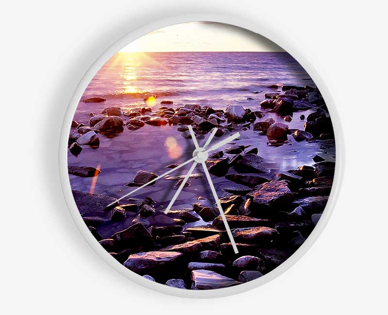 Ocean Pebble Sunrise Clock - Wallart-Direct UK