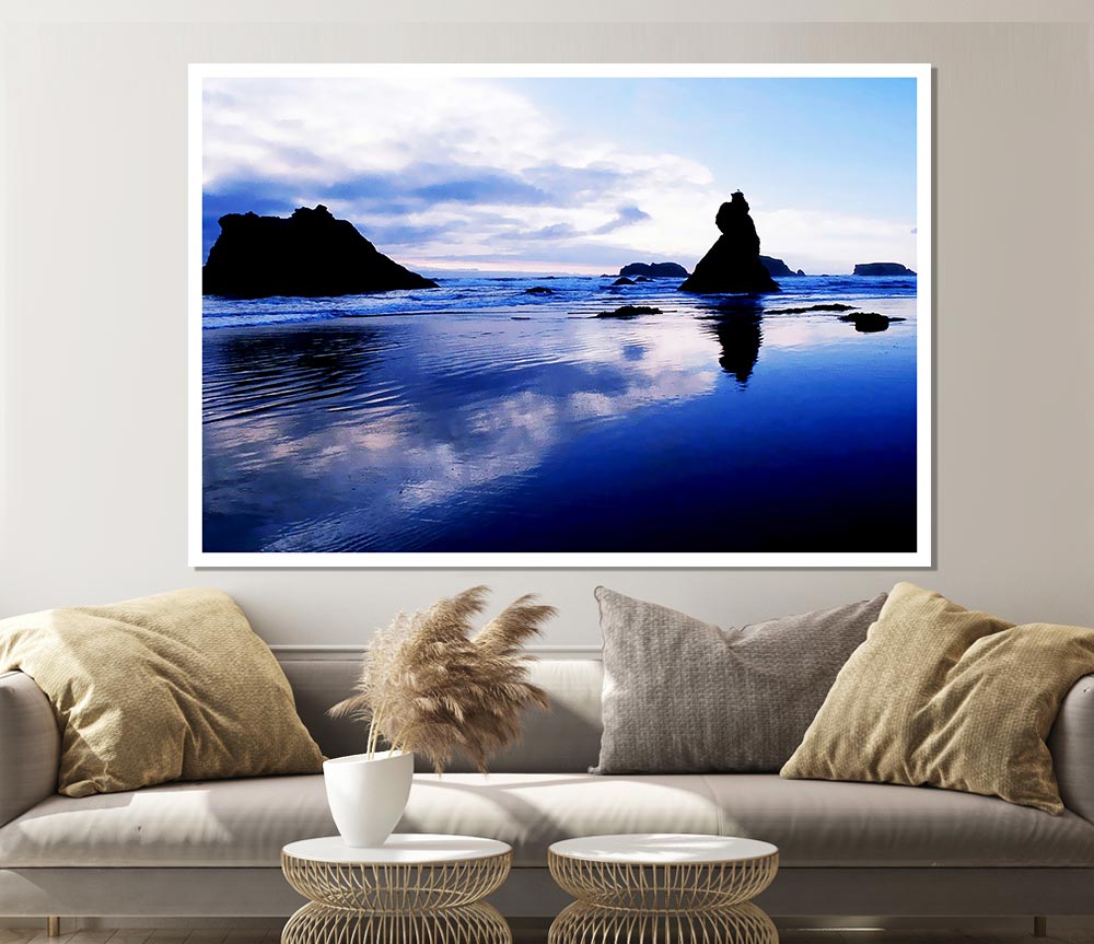 Blue Calm Print Poster Wall Art