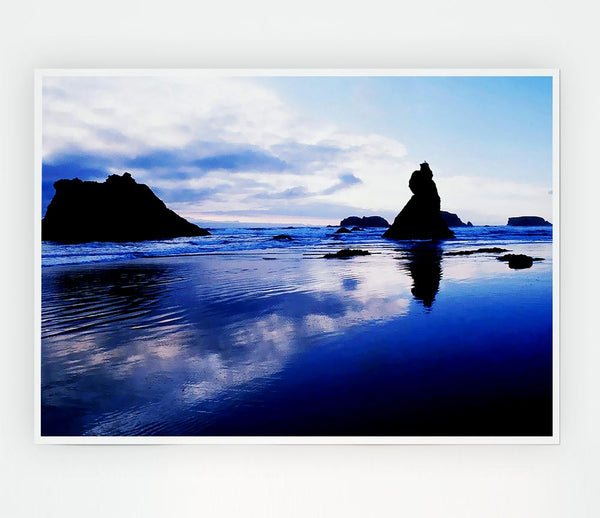 Blue Calm Print Poster Wall Art