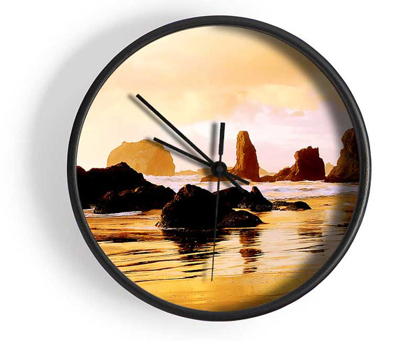 Mystical Ocean Rocks Clock - Wallart-Direct UK