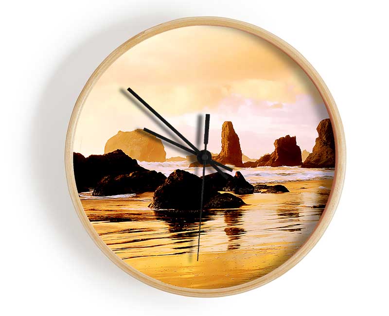 Mystical Ocean Rocks Clock - Wallart-Direct UK