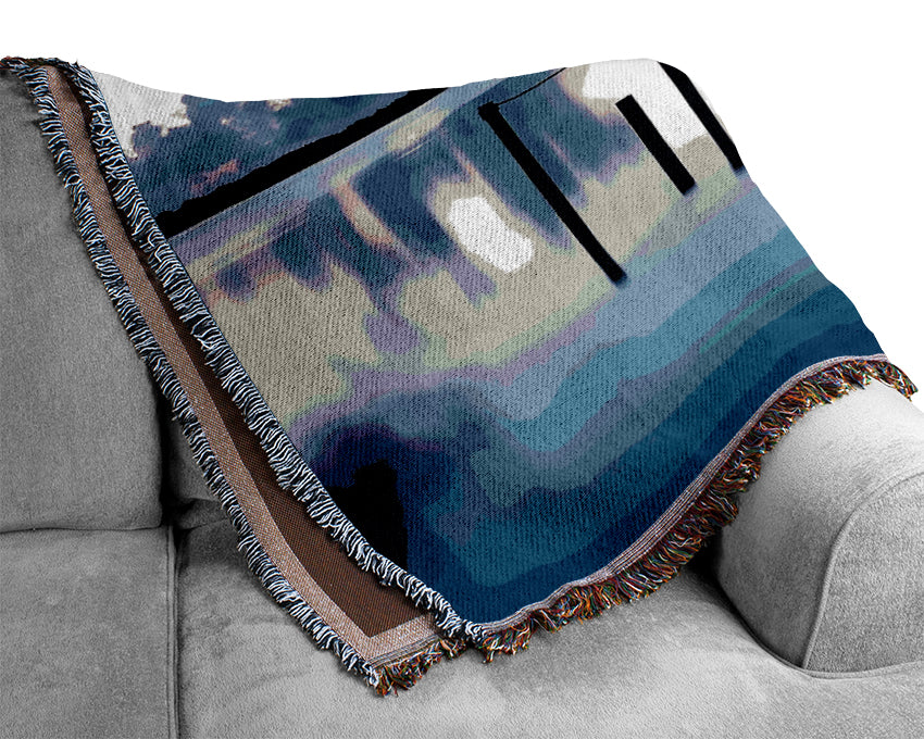 Tranquil Blue Lake Woven Blanket