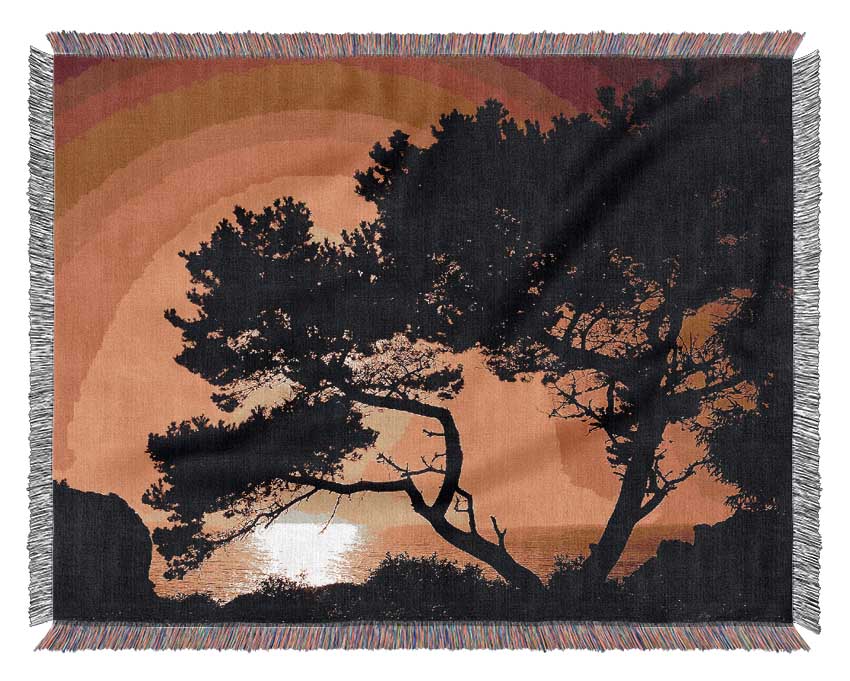 Fallen Ocean Sun Woven Blanket