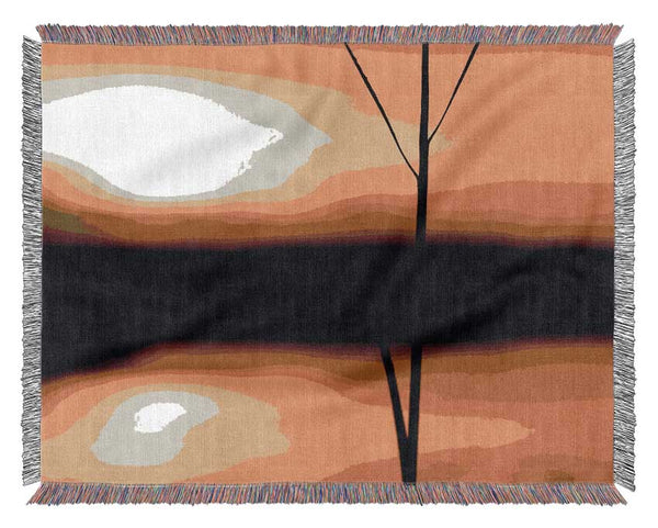 Golden Lake Reflections Woven Blanket