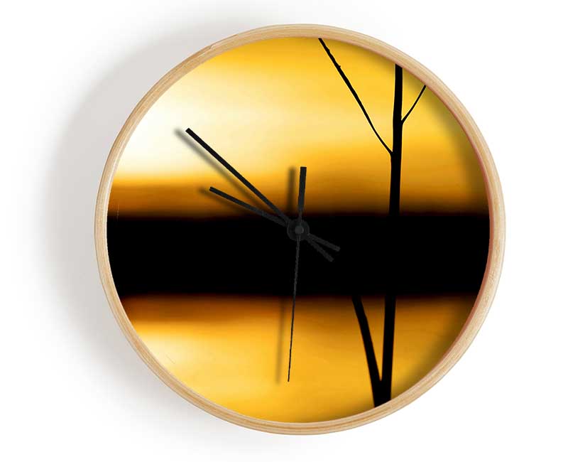 Golden Lake Reflections Clock - Wallart-Direct UK