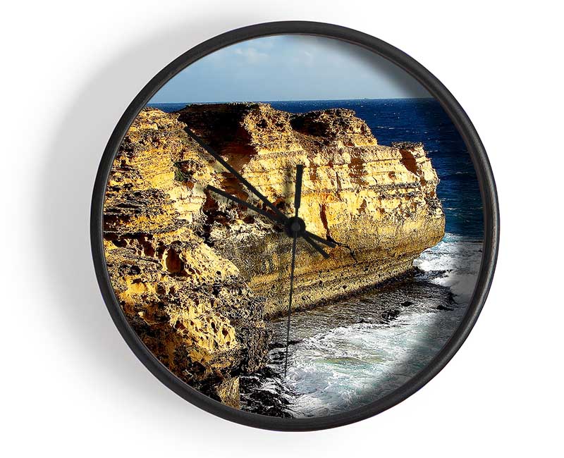 Cliff Face Ocean Clock - Wallart-Direct UK