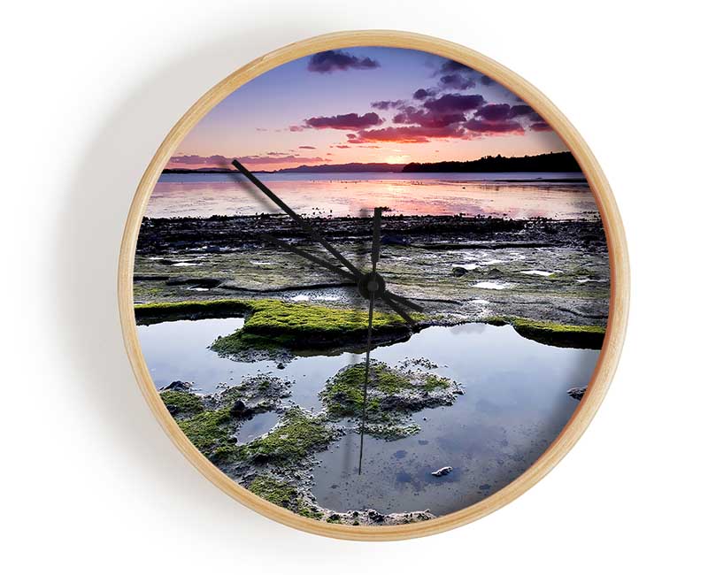 Distant Ocean Sunrise Clock - Wallart-Direct UK