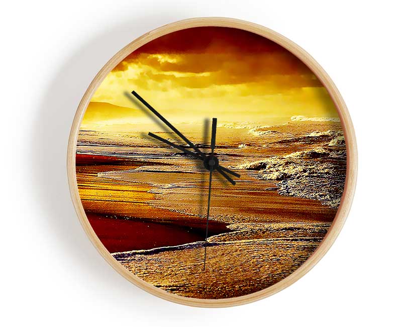 Red Ocean Storm Clock - Wallart-Direct UK