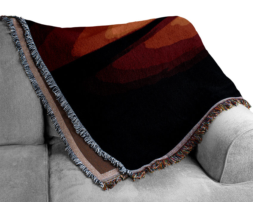 Red Distant Horizon Woven Blanket