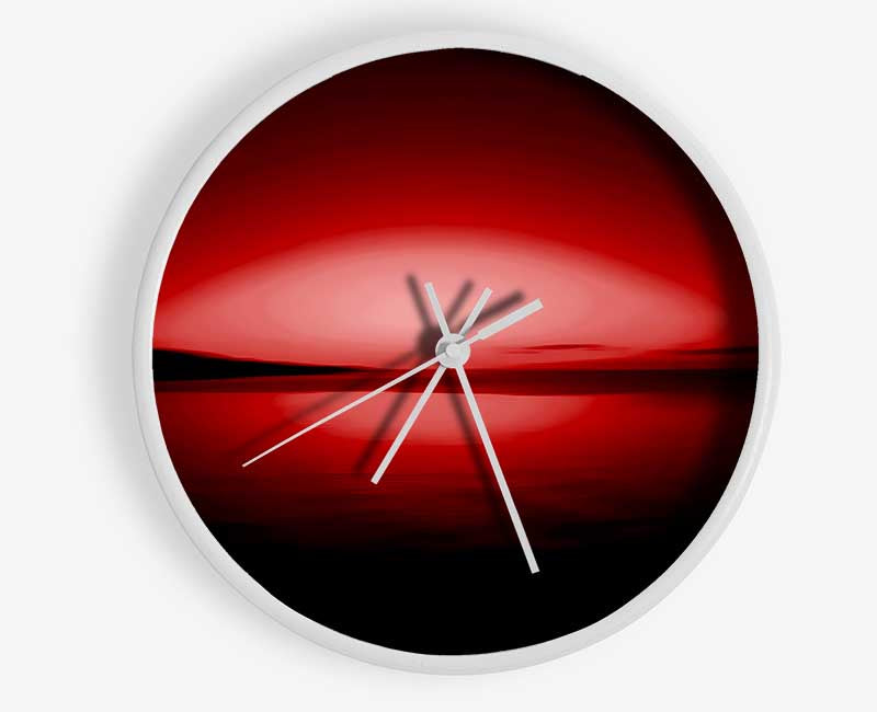 Red Distant Horizon Clock - Wallart-Direct UK