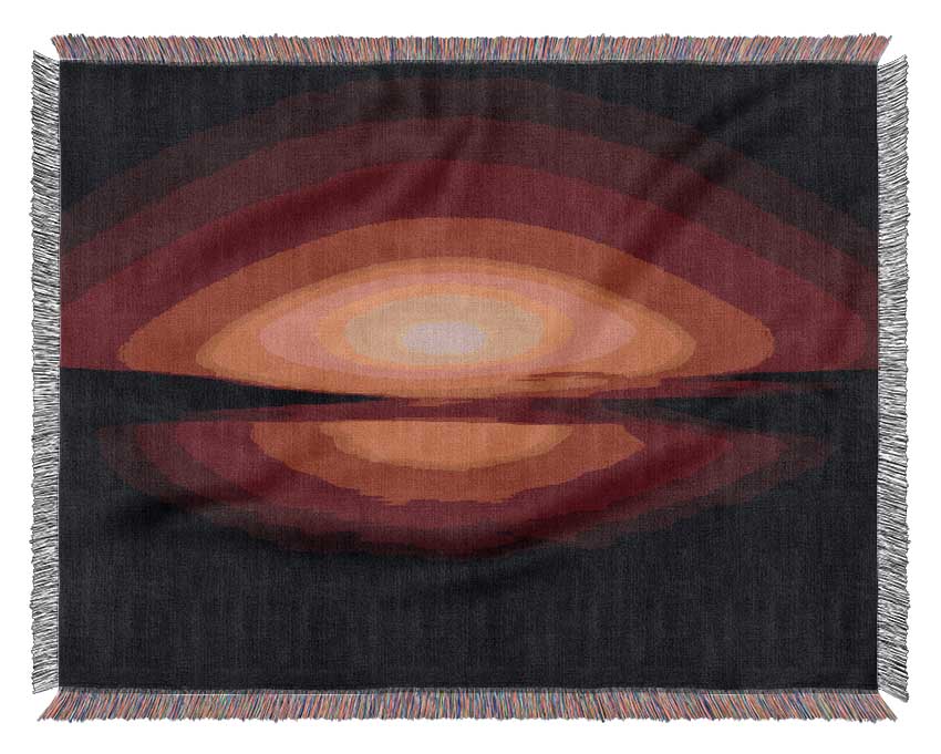 Red Distant Horizon Woven Blanket