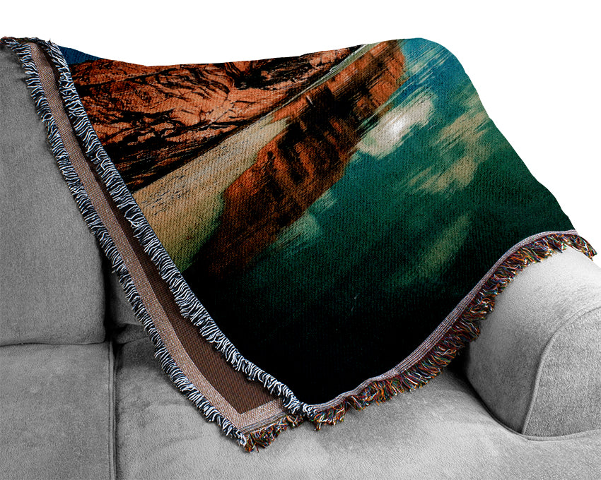 Serene Ocean Reflections Woven Blanket