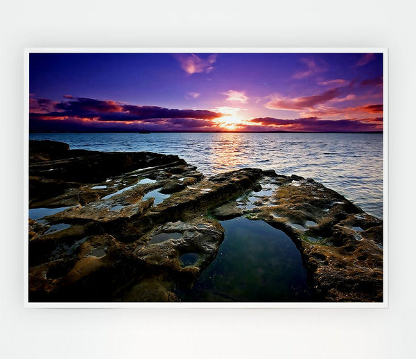 Auckland Sunset Print Poster Wall Art