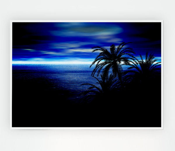 Blue Horizon Nights Print Poster Wall Art