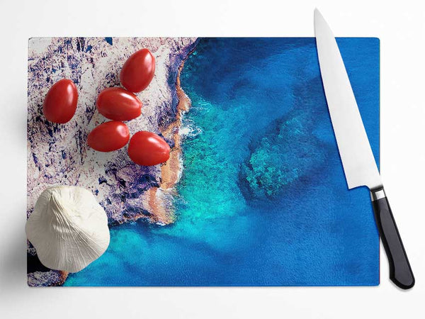 Sea Beach Stone Glass Chopping Board