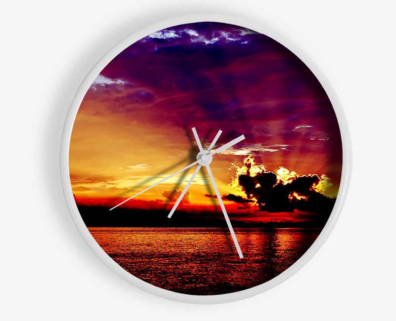 Sunrays Through The Rainbow Sky Clock - Wallart-Direct UK