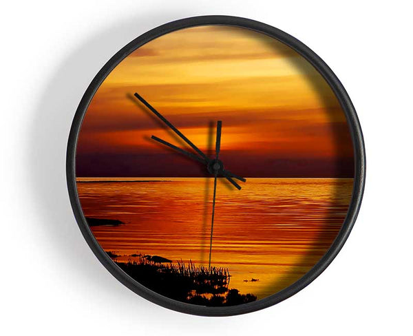 Calming Lake Sunset Clock - Wallart-Direct UK