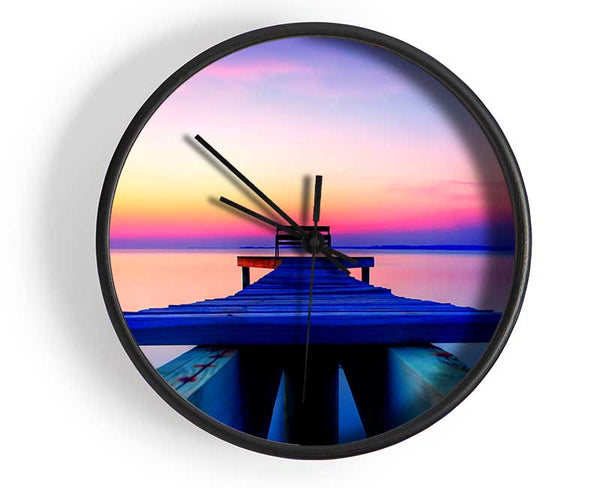 Calming Ocean Pier Clock - Wallart-Direct UK