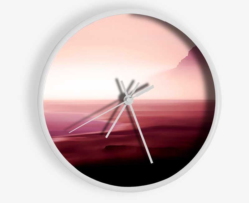 Pink Ocean Mist Clock - Wallart-Direct UK