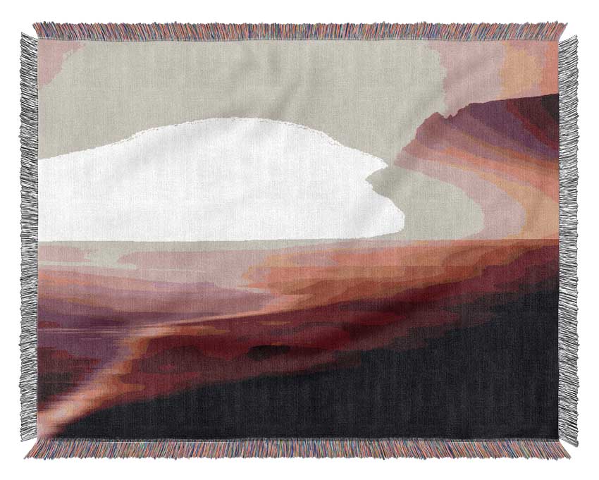 Pink Ocean Mist Woven Blanket