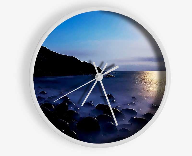 Mist Of The Ocean Rocks At Daybreak Clock - Wallart-Direct UK