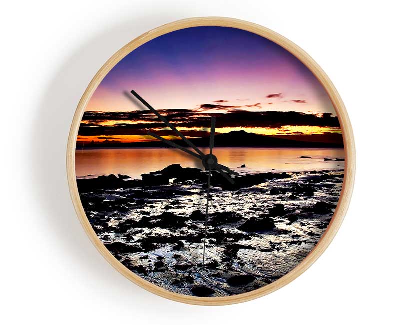 Sunrays Over The Ocean Sky Clock - Wallart-Direct UK