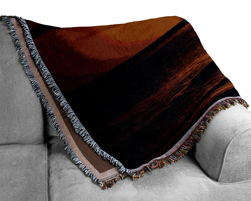 Caramel Ocean Sunset Woven Blanket