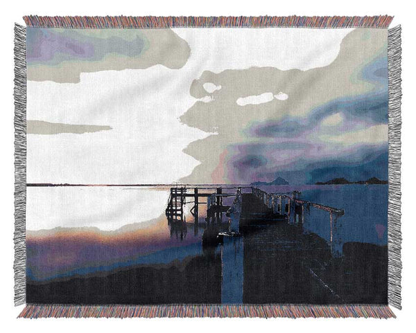 Calm Ocean Pier Woven Blanket