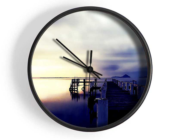 Calm Ocean Pier Clock - Wallart-Direct UK