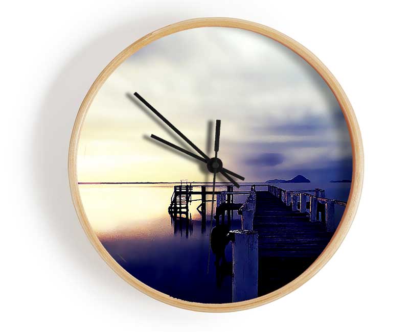 Calm Ocean Pier Clock - Wallart-Direct UK