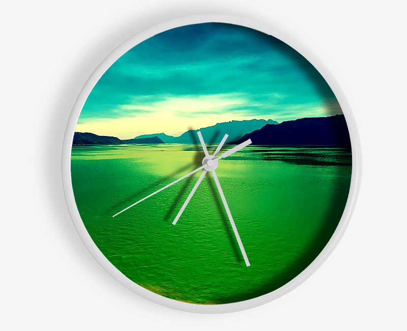 Green Ocean Bay Clock - Wallart-Direct UK