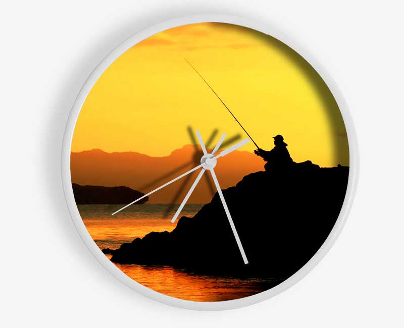 Fishing In The Golden Ocean Clock - Wallart-Direct UK