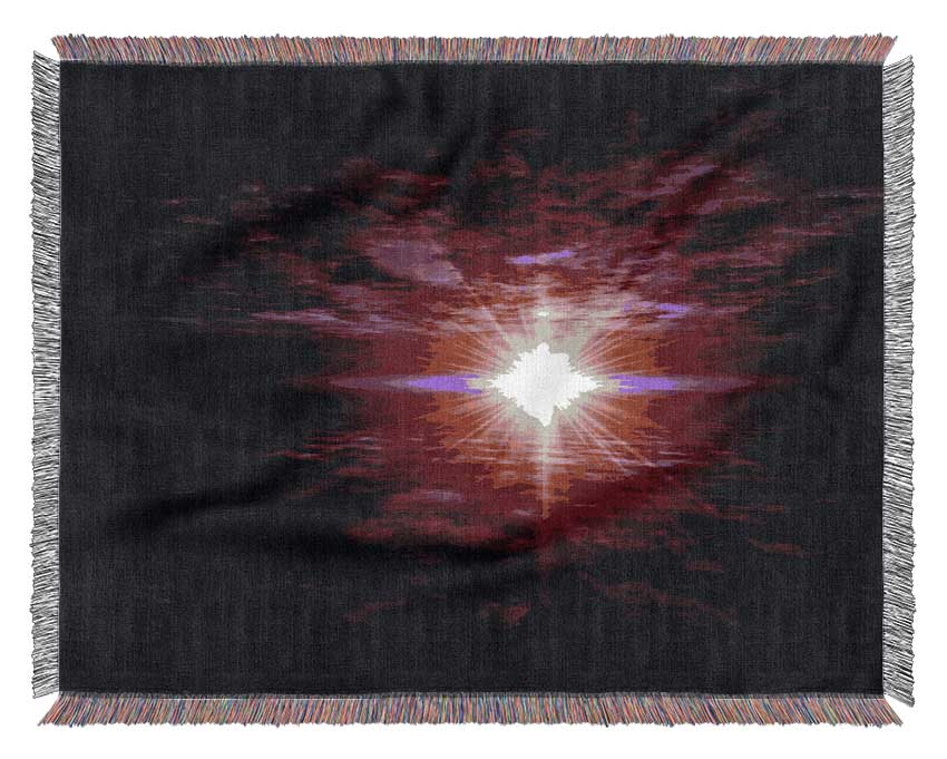 Pink Sun Star Skies Woven Blanket