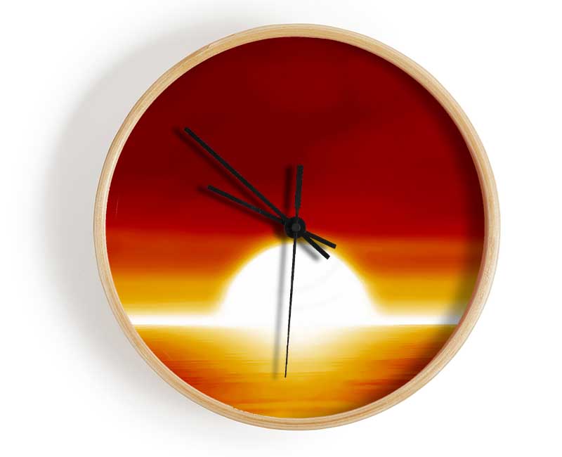 Surreal Orange Sunset Clock - Wallart-Direct UK