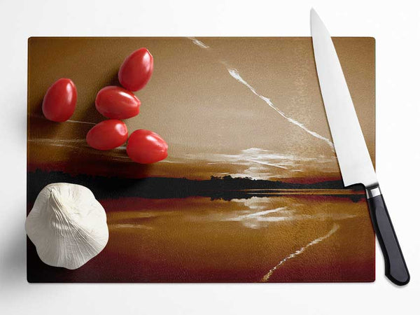 Tranquil Chocolate Lake Glass Chopping Board