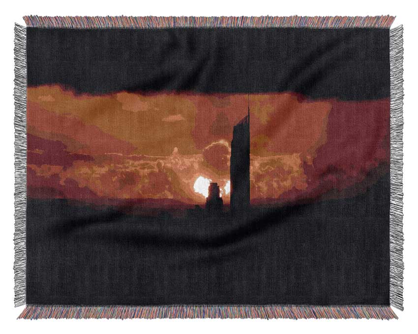 Orange City Dusk Woven Blanket