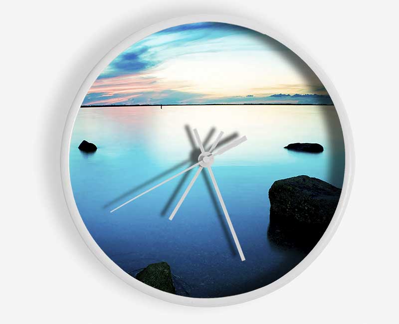 Turquoise Serenity Clock - Wallart-Direct UK