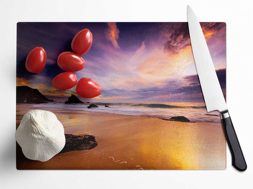 Storm Cloud Ocean Glass Chopping Board