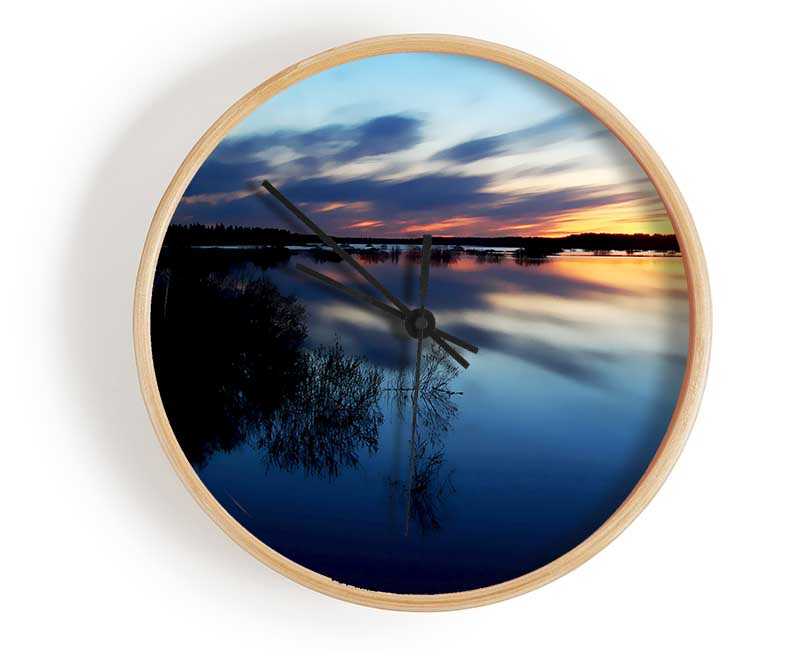 Ocean Sky Reflections Clock - Wallart-Direct UK