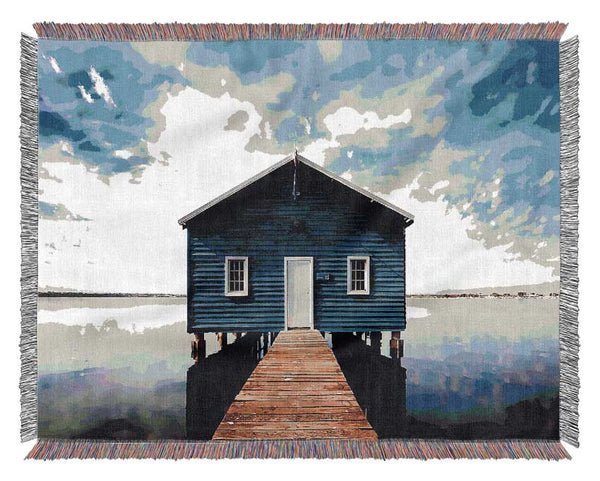 House At The End Of The Pier Woven Blanket