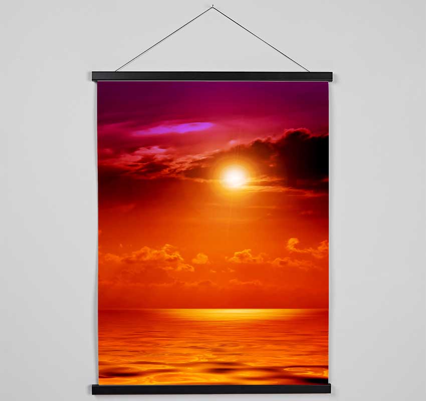 Orange Sun Blaze Skies Hanging Poster - Wallart-Direct UK