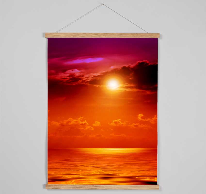 Orange Sun Blaze Skies Hanging Poster - Wallart-Direct UK