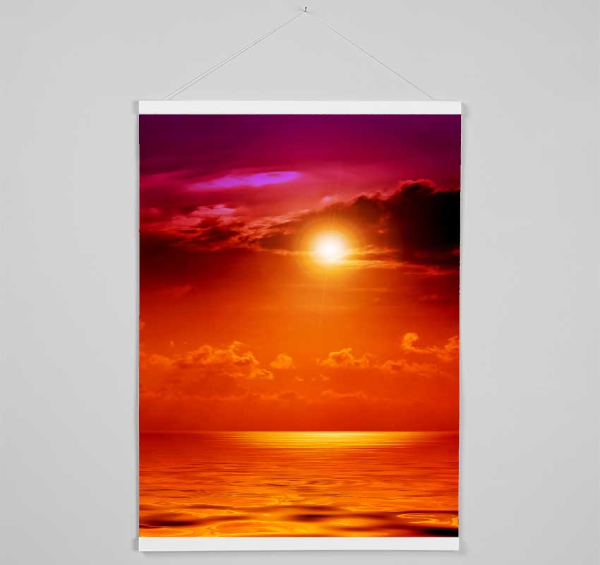 Orange Sun Blaze Skies Hanging Poster - Wallart-Direct UK