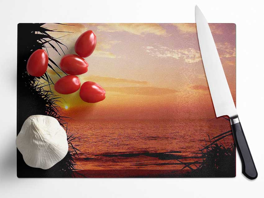 Paradise Calm Glass Chopping Board